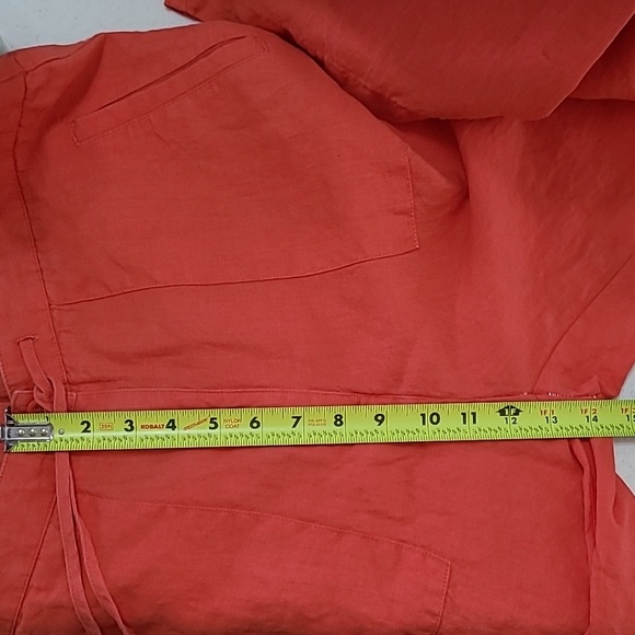 Liz Claiborne Orange/Salmon Wide-Leg Linen Pants size 14 - Picture 8 of 9